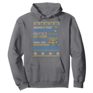 Funny Ugly Hanukkah Hoodie Imagine Your Cellphone Chanukah Jewish TS10 Charcoal Print Your Wear