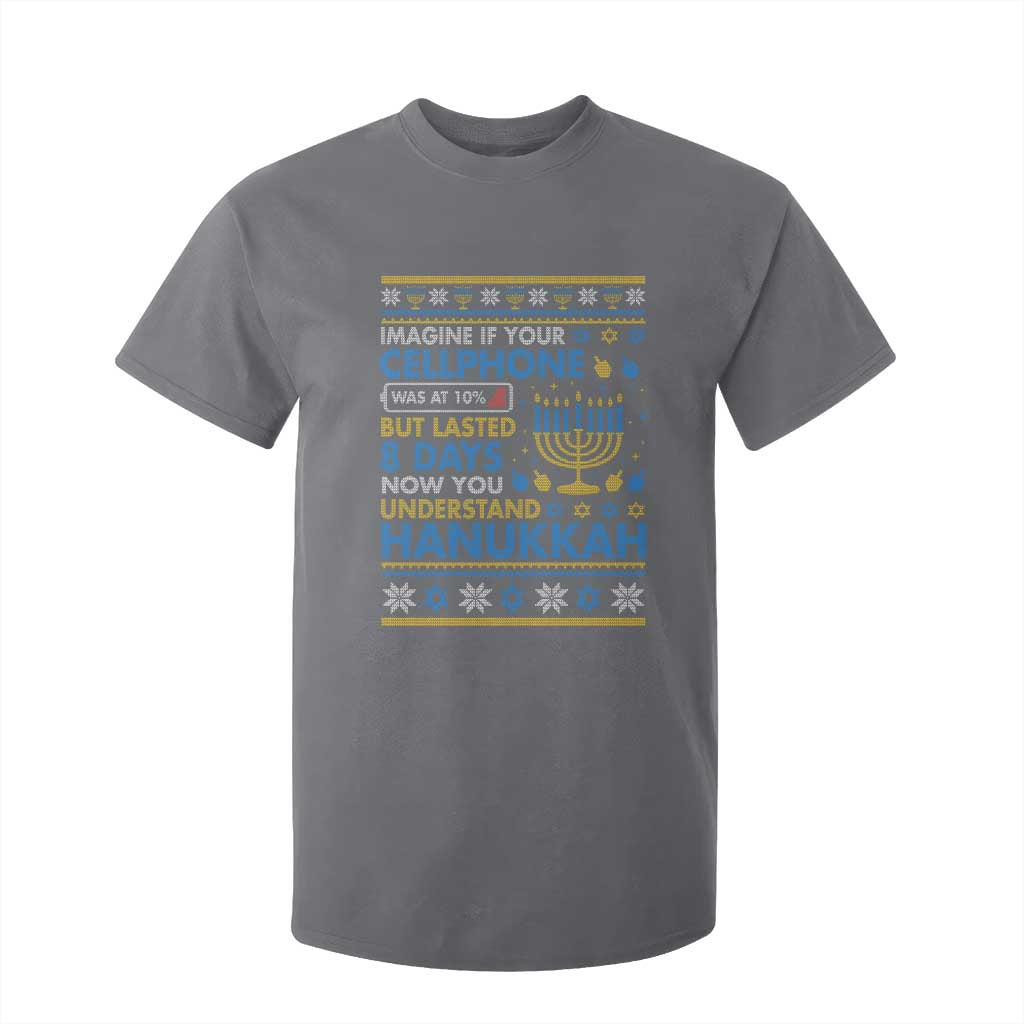 Funny Ugly Hanukkah T Shirt For Kid Imagine Your Cellphone Chanukah Jewish TS10 Charcoal Print Your Wear