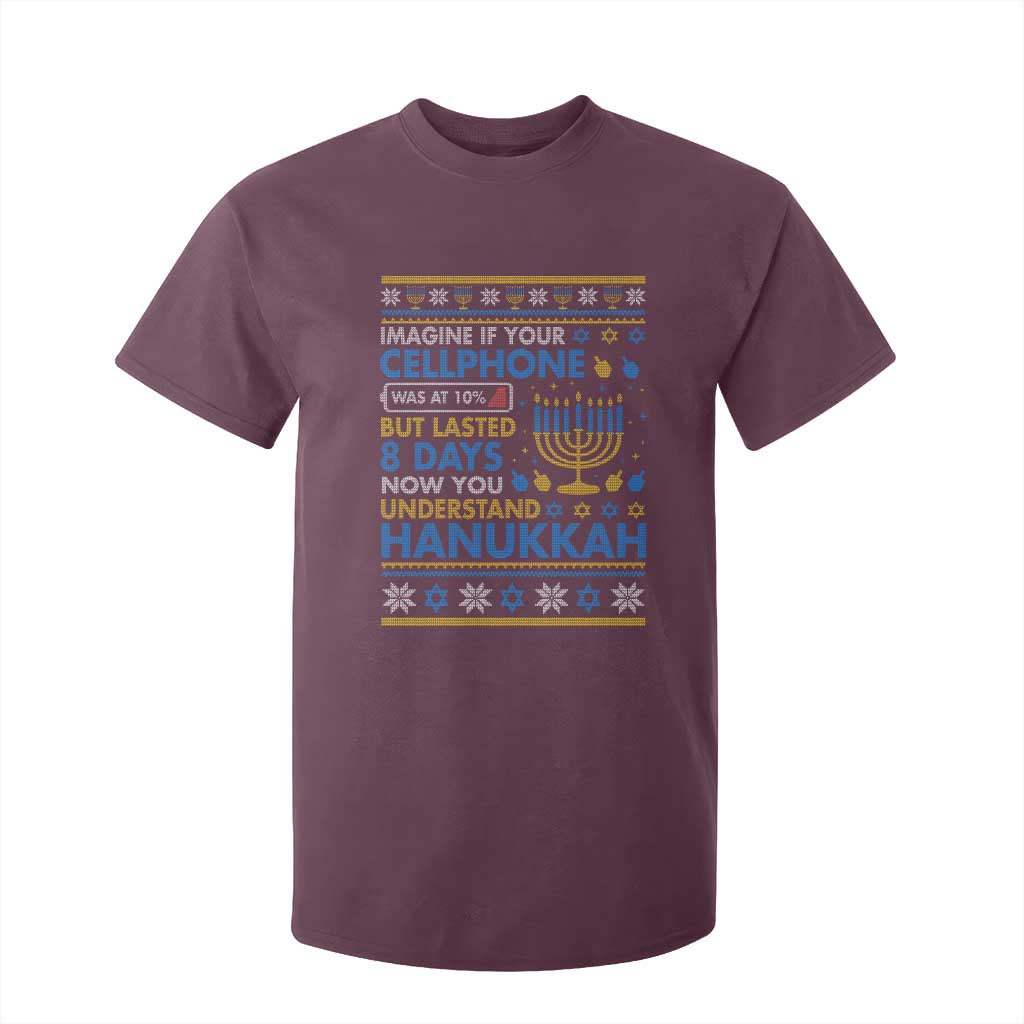 Funny Ugly Hanukkah T Shirt For Kid Imagine Your Cellphone Chanukah Jewish TS10 Maroon Print Your Wear