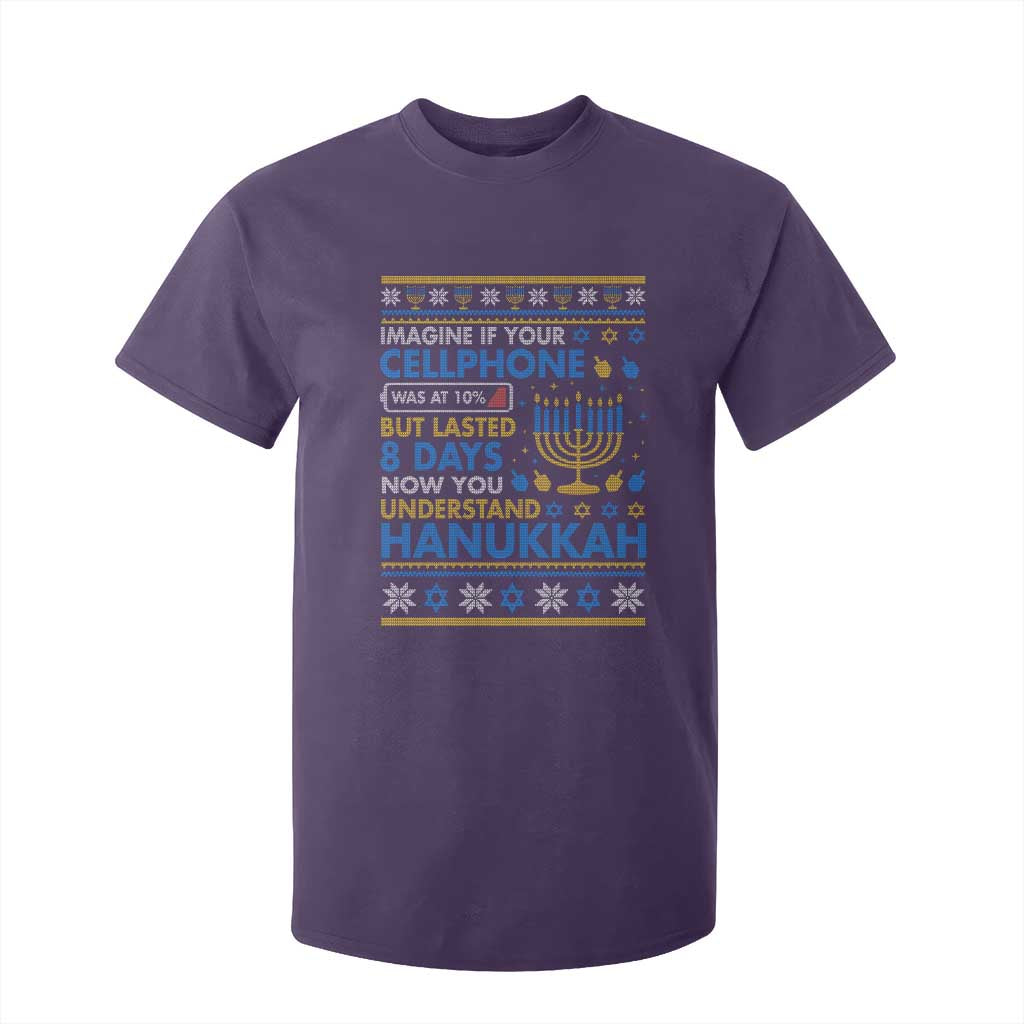 Funny Ugly Hanukkah T Shirt For Kid Imagine Your Cellphone Chanukah Jewish TS10 Purple Print Your Wear