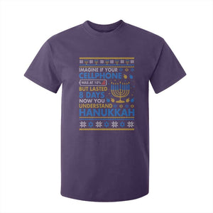 Funny Ugly Hanukkah T Shirt For Kid Imagine Your Cellphone Chanukah Jewish TS10 Purple Print Your Wear
