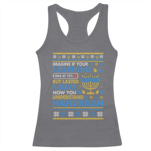 Funny Ugly Hanukkah Racerback Tank Top Imagine Your Cellphone Chanukah Jewish TS10 Charcoal Print Your Wear