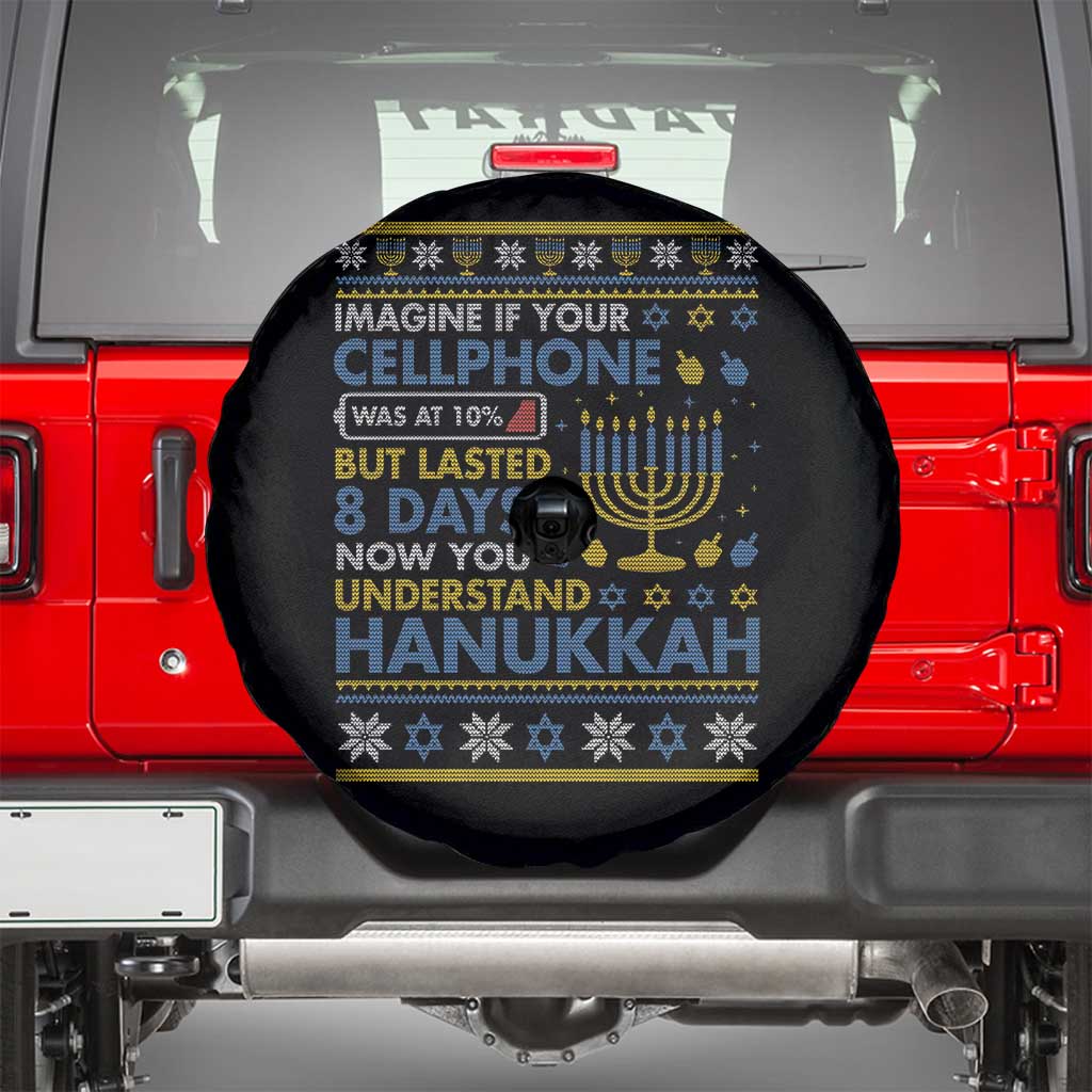 Funny Ugly Hanukkah Spare Tire Cover Imagine Your Cellphone Chanukah Jewish TS10 Black Print Your Wear