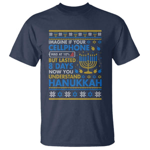Funny Ugly Hanukkah T Shirt Imagine Your Cellphone Chanukah Jewish TS10 Navy Print Your Wear