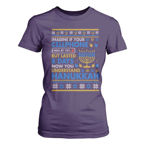 Funny Ugly Hanukkah T Shirt For Women Imagine Your Cellphone Chanukah Jewish TS10 Purple Print Your Wear