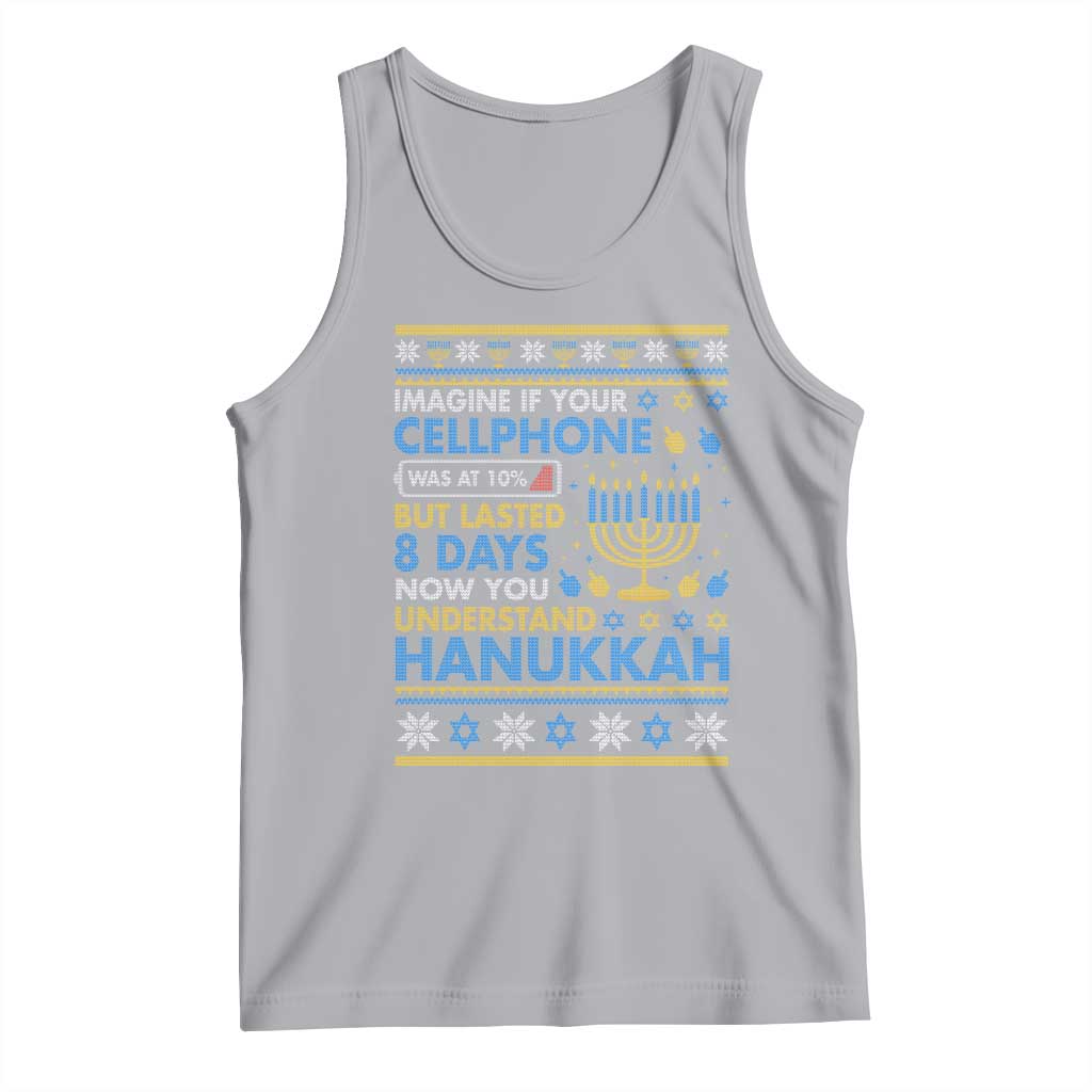 Funny Ugly Hanukkah Tank Top Imagine Your Cellphone Chanukah Jewish TS10 Athletic Heather Print Your Wear