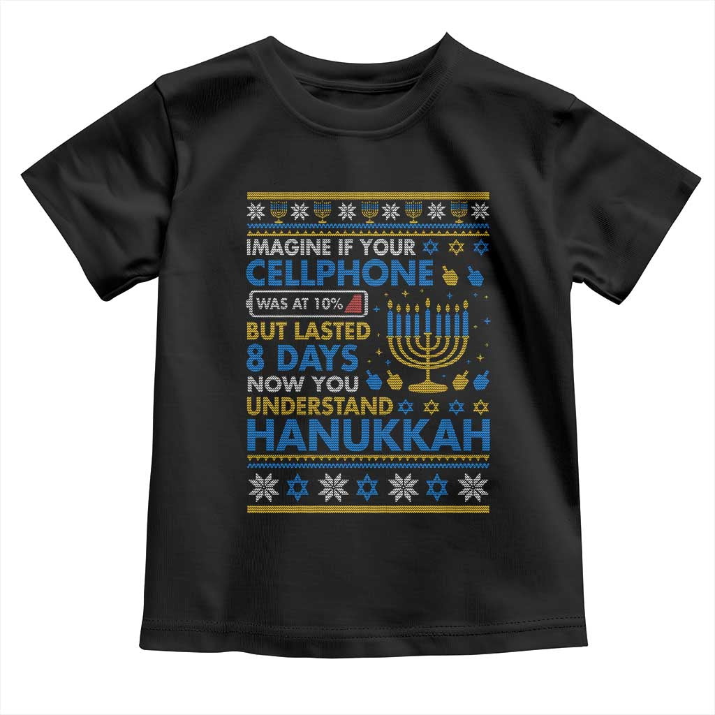 Funny Ugly Hanukkah Toddler T Shirt Imagine Your Cellphone Chanukah Jewish TS10 Black Print Your Wear