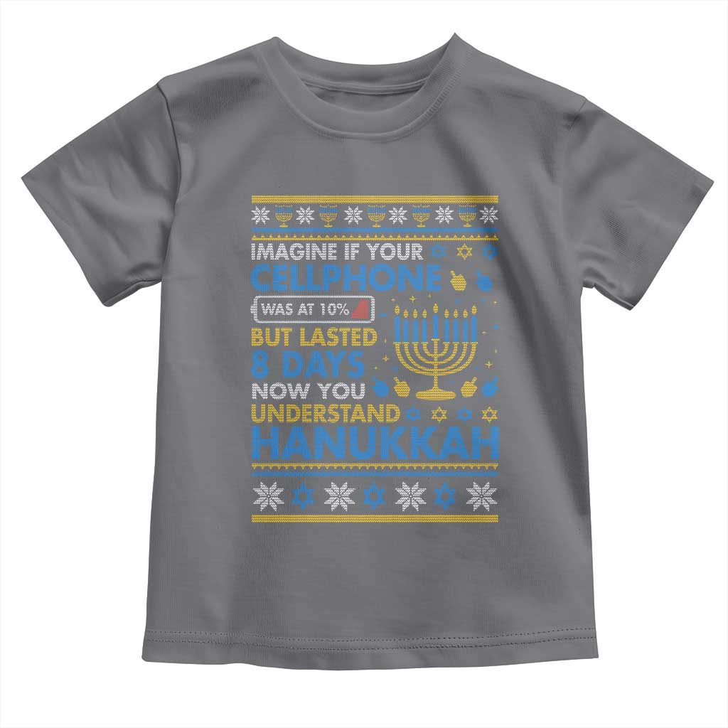 Funny Ugly Hanukkah Toddler T Shirt Imagine Your Cellphone Chanukah Jewish TS10 Charcoal Print Your Wear