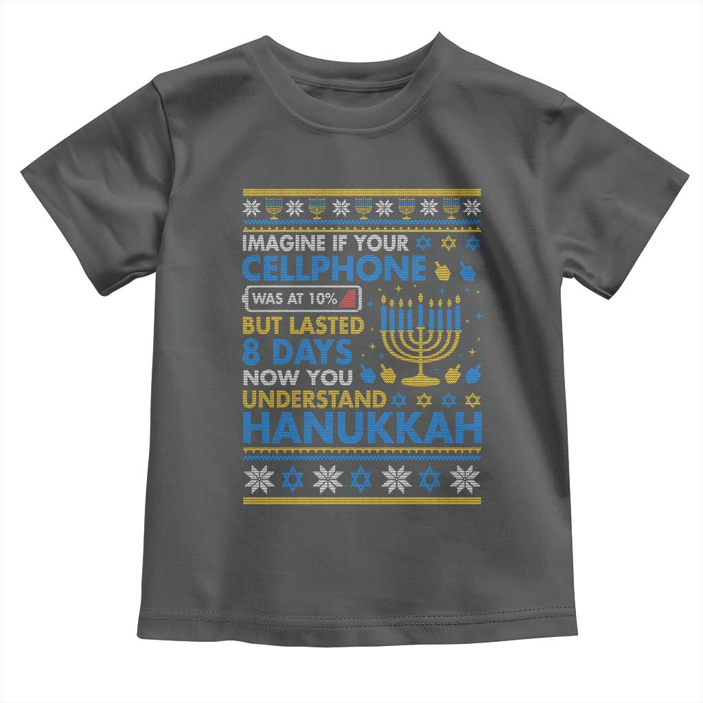 Funny Ugly Hanukkah Toddler T Shirt Imagine Your Cellphone Chanukah Jewish TS10 Dark Heather Print Your Wear