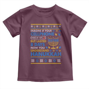 Funny Ugly Hanukkah Toddler T Shirt Imagine Your Cellphone Chanukah Jewish TS10 Maroon Print Your Wear
