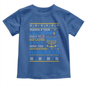 Funny Ugly Hanukkah Toddler T Shirt Imagine Your Cellphone Chanukah Jewish TS10 Royal Blue Print Your Wear
