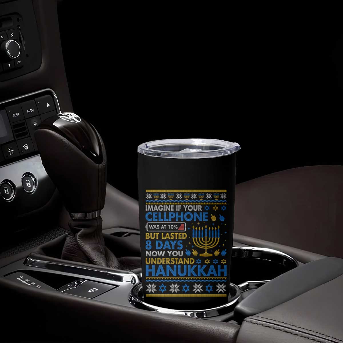 Funny Ugly Hanukkah Tumbler Cup Imagine Your Cellphone Chanukah Jewish TS10 Print Your Wear