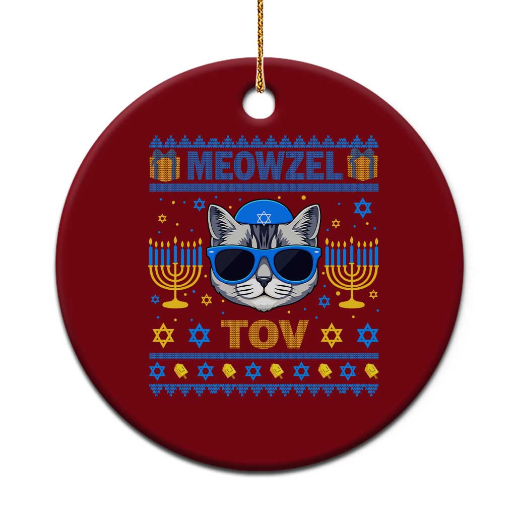 Cat Hanukkah Ceramic Ornament Meowzel Tov Jewish Cat Owner Ugly Chanukah TS10 1pc Red Print Your Wear