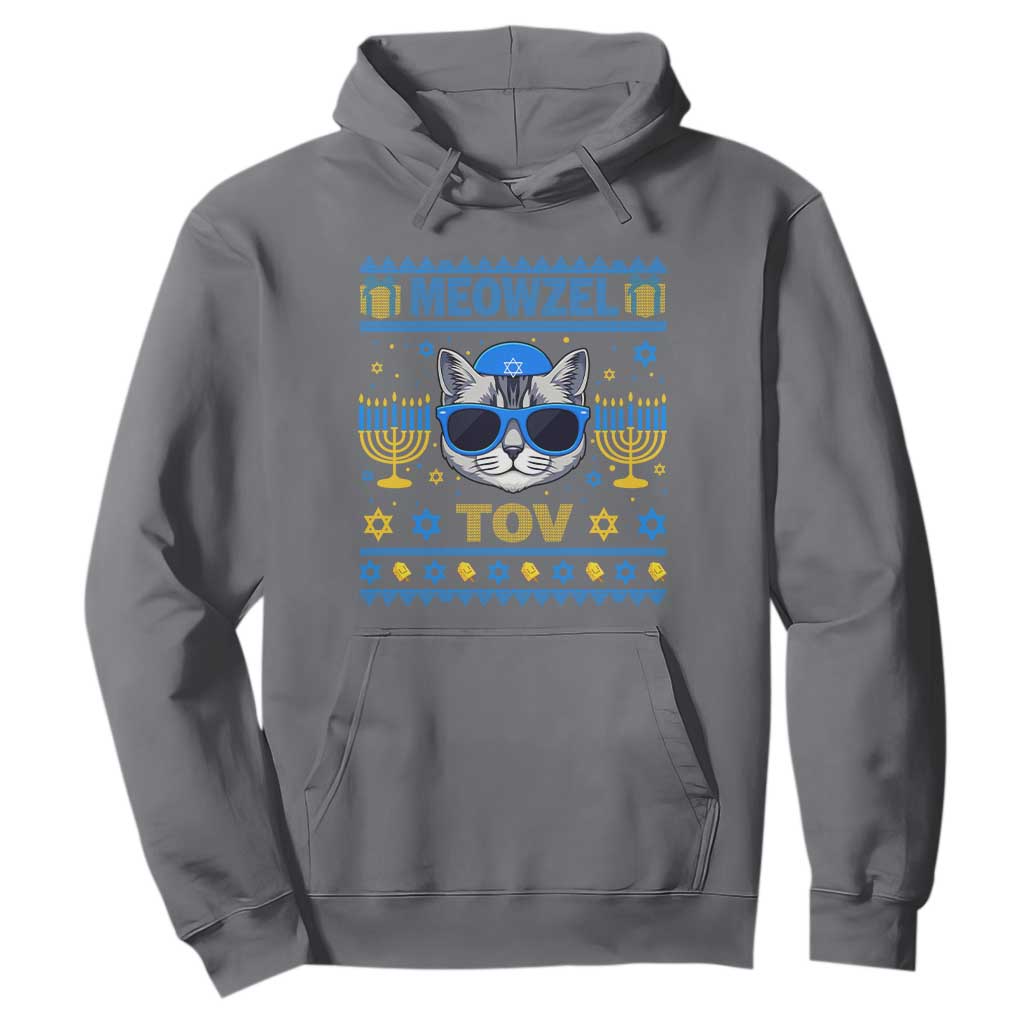Cat Hanukkah Hoodie Meowzel Tov Jewish Cat Owner Ugly Chanukah TS10 Charcoal Print Your Wear