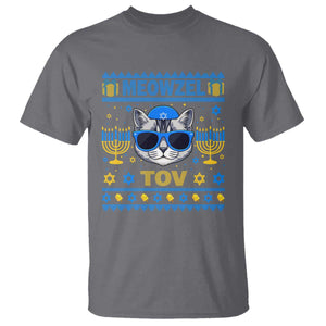 Cat Hanukkah T Shirt Meowzel Tov Jewish Cat Owner Ugly Chanukah TS10 Charcoal Print Your Wear