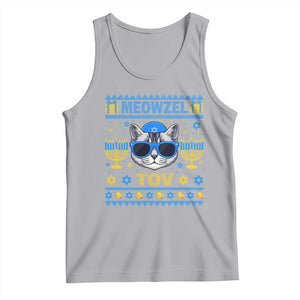 Cat Hanukkah Tank Top Meowzel Tov Jewish Cat Owner Ugly Chanukah TS10 Athletic Heather Print Your Wear