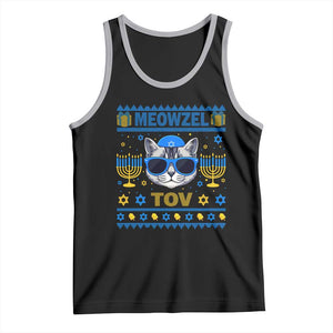 Cat Hanukkah Tank Top Meowzel Tov Jewish Cat Owner Ugly Chanukah TS10 Black Athletic Heather Print Your Wear