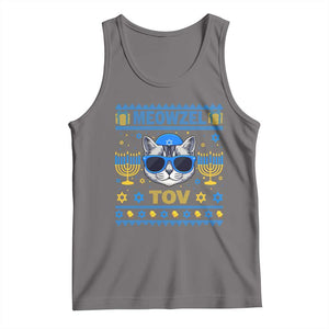 Cat Hanukkah Tank Top Meowzel Tov Jewish Cat Owner Ugly Chanukah TS10 Deep Heather Print Your Wear