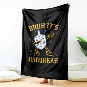 Bruh Hanukkah Throw Blanket Funny Dabbing Dreidel Love Jewish Chanukah Jew Gift TS10 Print Your Wear