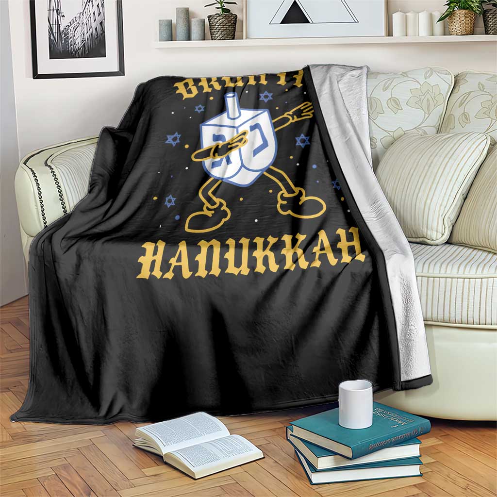Bruh Hanukkah Throw Blanket Funny Dabbing Dreidel Love Jewish Chanukah Jew Gift TS10 Print Your Wear