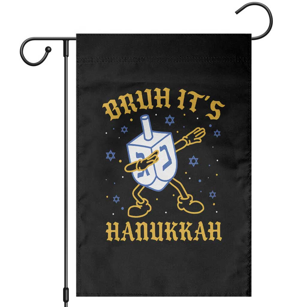 Bruh Hanukkah Garden Flag Funny Dabbing Dreidel Love Jewish Chanukah Jew Gift TS10 Black Print Your Wear