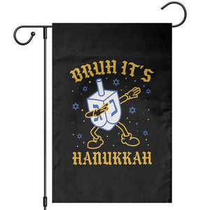 Bruh Hanukkah Garden Flag Funny Dabbing Dreidel Love Jewish Chanukah Jew Gift TS10 Black Print Your Wear