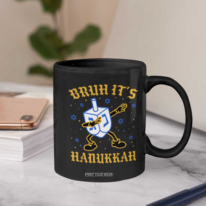 Bruh Hanukkah Coffee Mug Funny Dabbing Dreidel Love Jewish Chanukah Jew Gift TS10 Print Your Wear