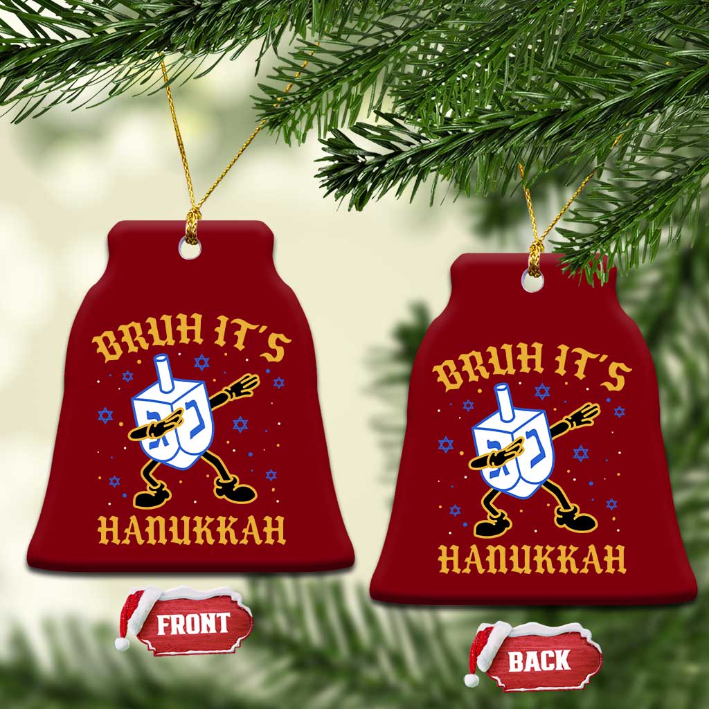 Bruh Hanukkah Ceramic Ornament Funny Dabbing Dreidel Love Jewish Chanukah Jew Gift TS10 Print Your Wear