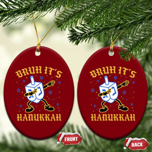 Bruh Hanukkah Ceramic Ornament Funny Dabbing Dreidel Love Jewish Chanukah Jew Gift TS10 Print Your Wear