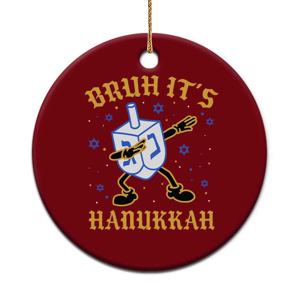 Bruh Hanukkah Ceramic Ornament Funny Dabbing Dreidel Love Jewish Chanukah Jew Gift TS10 1pc Red Print Your Wear