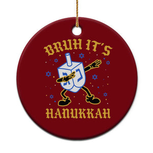 Bruh Hanukkah Ceramic Ornament Funny Dabbing Dreidel Love Jewish Chanukah Jew Gift TS10 1pc Red Print Your Wear