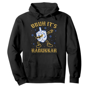 Bruh Hanukkah Hoodie Funny Dabbing Dreidel Love Jewish Chanukah Jew Gift TS10 Black Print Your Wear