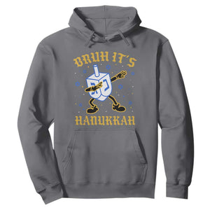 Bruh Hanukkah Hoodie Funny Dabbing Dreidel Love Jewish Chanukah Jew Gift TS10 Charcoal Print Your Wear