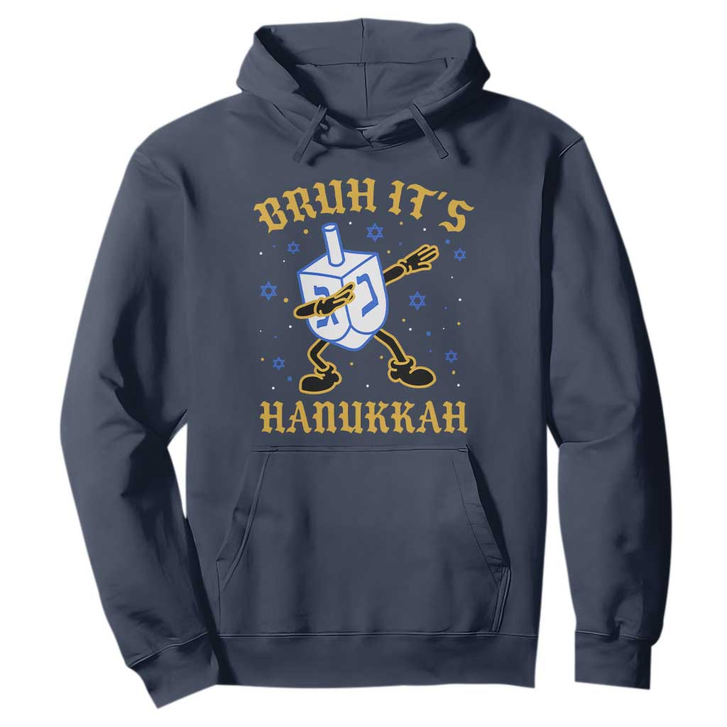 Bruh Hanukkah Hoodie Funny Dabbing Dreidel Love Jewish Chanukah Jew Gift TS10 Navy Print Your Wear