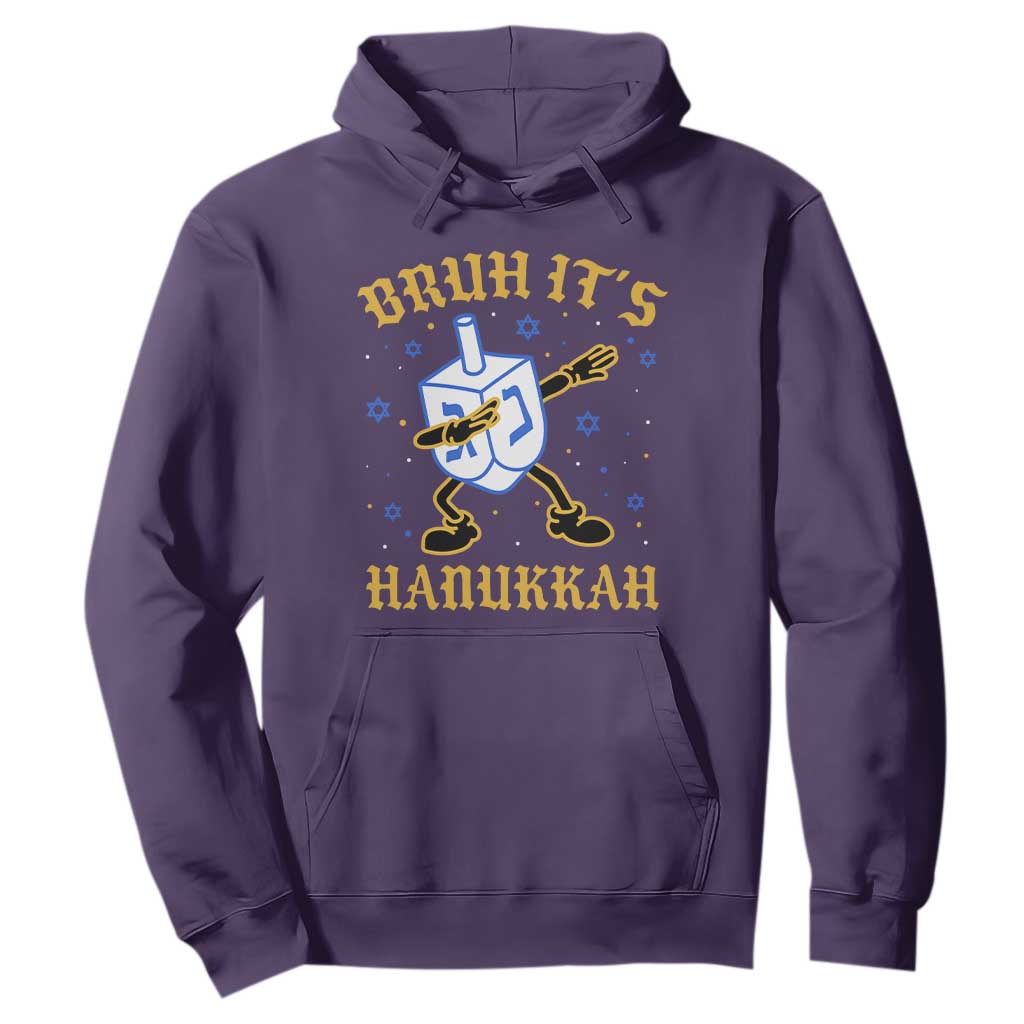 Bruh Hanukkah Hoodie Funny Dabbing Dreidel Love Jewish Chanukah Jew Gift TS10 Purple Print Your Wear
