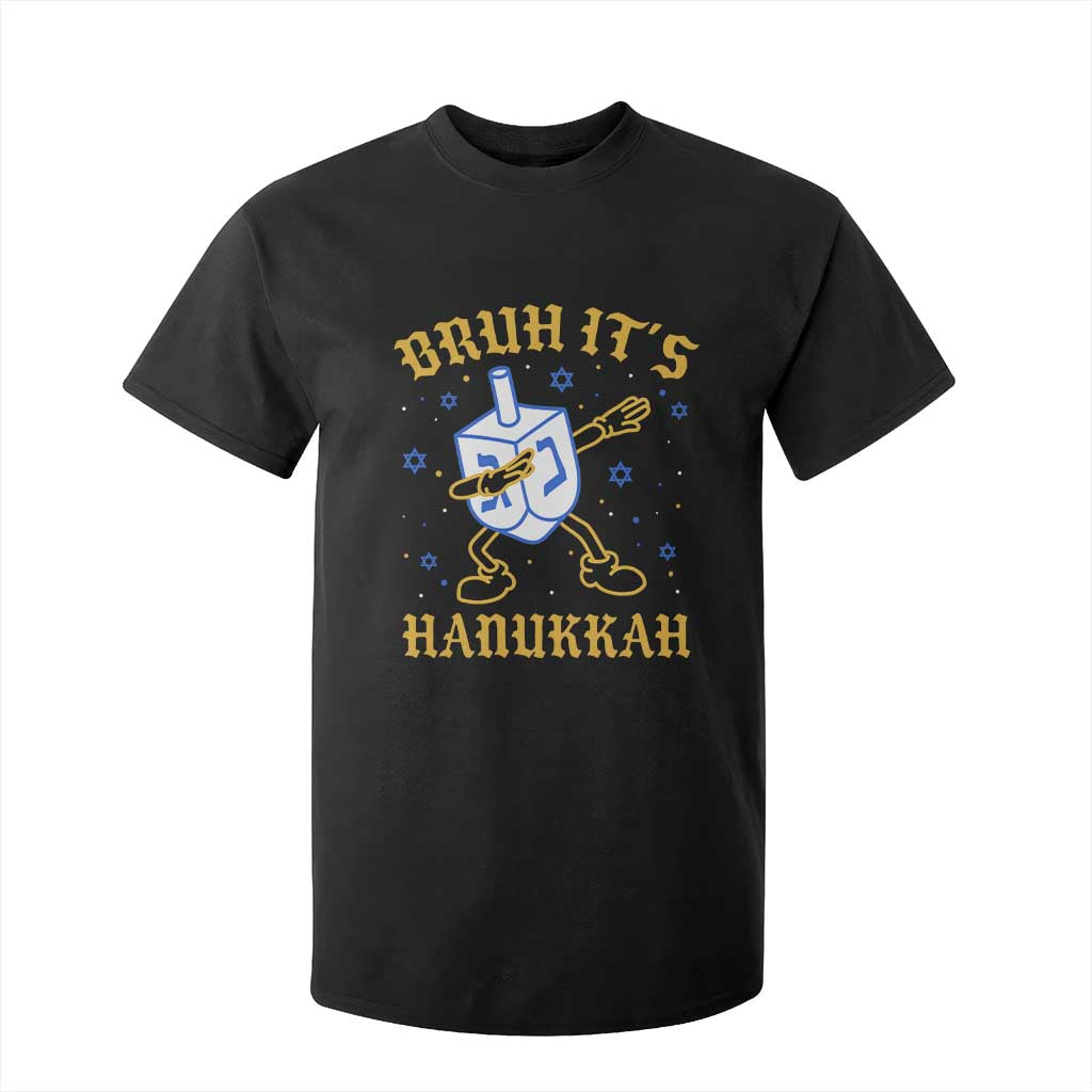 Bruh Hanukkah T Shirt For Kid Funny Dabbing Dreidel Love Jewish Chanukah Jew Gift TS10 Black Print Your Wear