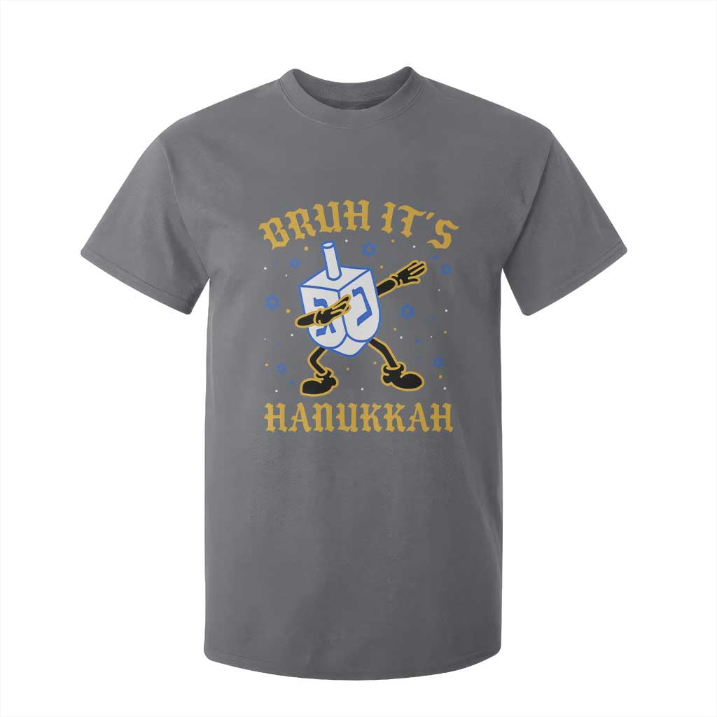 Bruh Hanukkah T Shirt For Kid Funny Dabbing Dreidel Love Jewish Chanukah Jew Gift TS10 Charcoal Print Your Wear