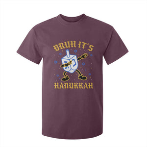 Bruh Hanukkah T Shirt For Kid Funny Dabbing Dreidel Love Jewish Chanukah Jew Gift TS10 Maroon Print Your Wear