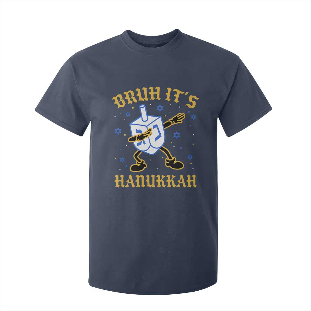 Bruh Hanukkah T Shirt For Kid Funny Dabbing Dreidel Love Jewish Chanukah Jew Gift TS10 Navy Print Your Wear