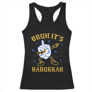 Bruh Hanukkah Racerback Tank Top Funny Dabbing Dreidel Love Jewish Chanukah Jew Gift TS10 Black Print Your Wear