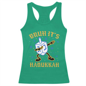 Bruh Hanukkah Racerback Tank Top Funny Dabbing Dreidel Love Jewish Chanukah Jew Gift TS10 Irish Green Print Your Wear
