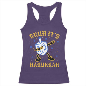 Bruh Hanukkah Racerback Tank Top Funny Dabbing Dreidel Love Jewish Chanukah Jew Gift TS10 Purple Print Your Wear