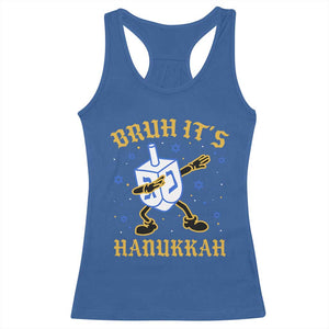 Bruh Hanukkah Racerback Tank Top Funny Dabbing Dreidel Love Jewish Chanukah Jew Gift TS10 Royal Blue Print Your Wear