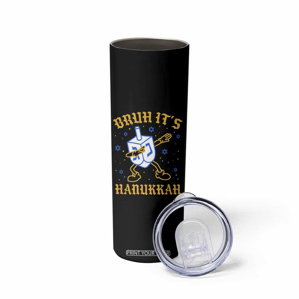 Bruh Hanukkah Skinny Tumbler Funny Dabbing Dreidel Love Jewish Chanukah Jew Gift TS10 Print Your Wear