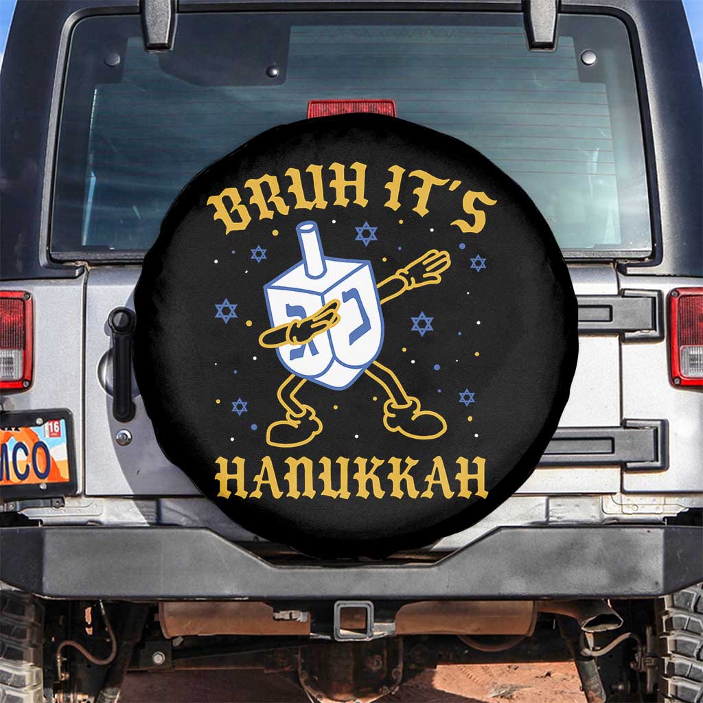 Bruh Hanukkah Spare Tire Cover Funny Dabbing Dreidel Love Jewish Chanukah Jew Gift TS10 No hole Black Print Your Wear