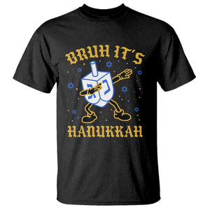 Bruh Hanukkah T Shirt Funny Dabbing Dreidel Love Jewish Chanukah Jew Gift TS10 Black Print Your Wear