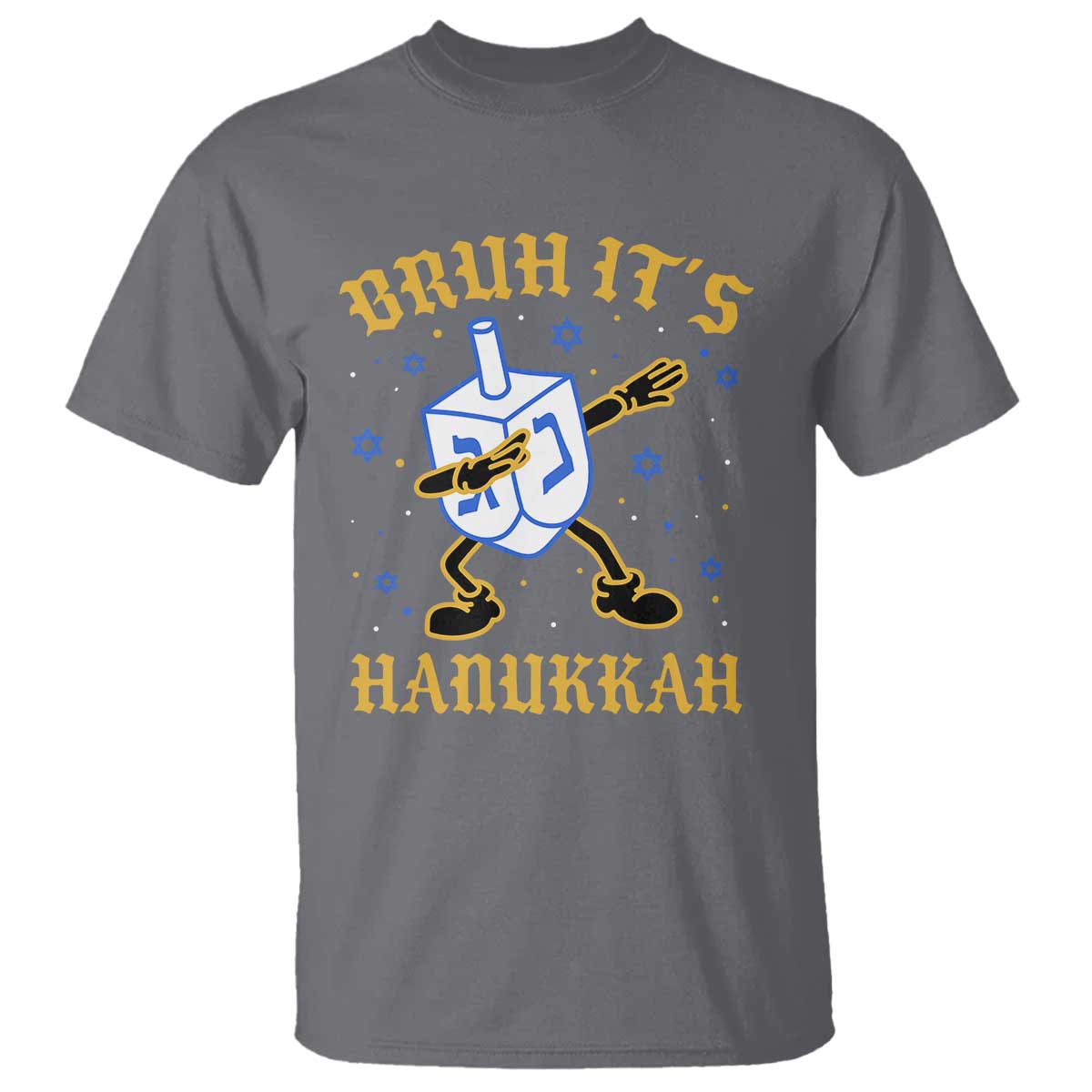 Bruh Hanukkah T Shirt Funny Dabbing Dreidel Love Jewish Chanukah Jew Gift TS10 Charcoal Print Your Wear