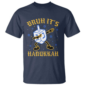 Bruh Hanukkah T Shirt Funny Dabbing Dreidel Love Jewish Chanukah Jew Gift TS10 Navy Print Your Wear