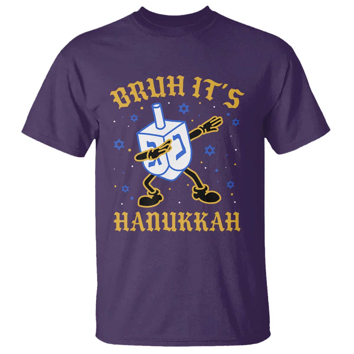 Bruh Hanukkah T Shirt Funny Dabbing Dreidel Love Jewish Chanukah Jew Gift TS10 Purple Print Your Wear