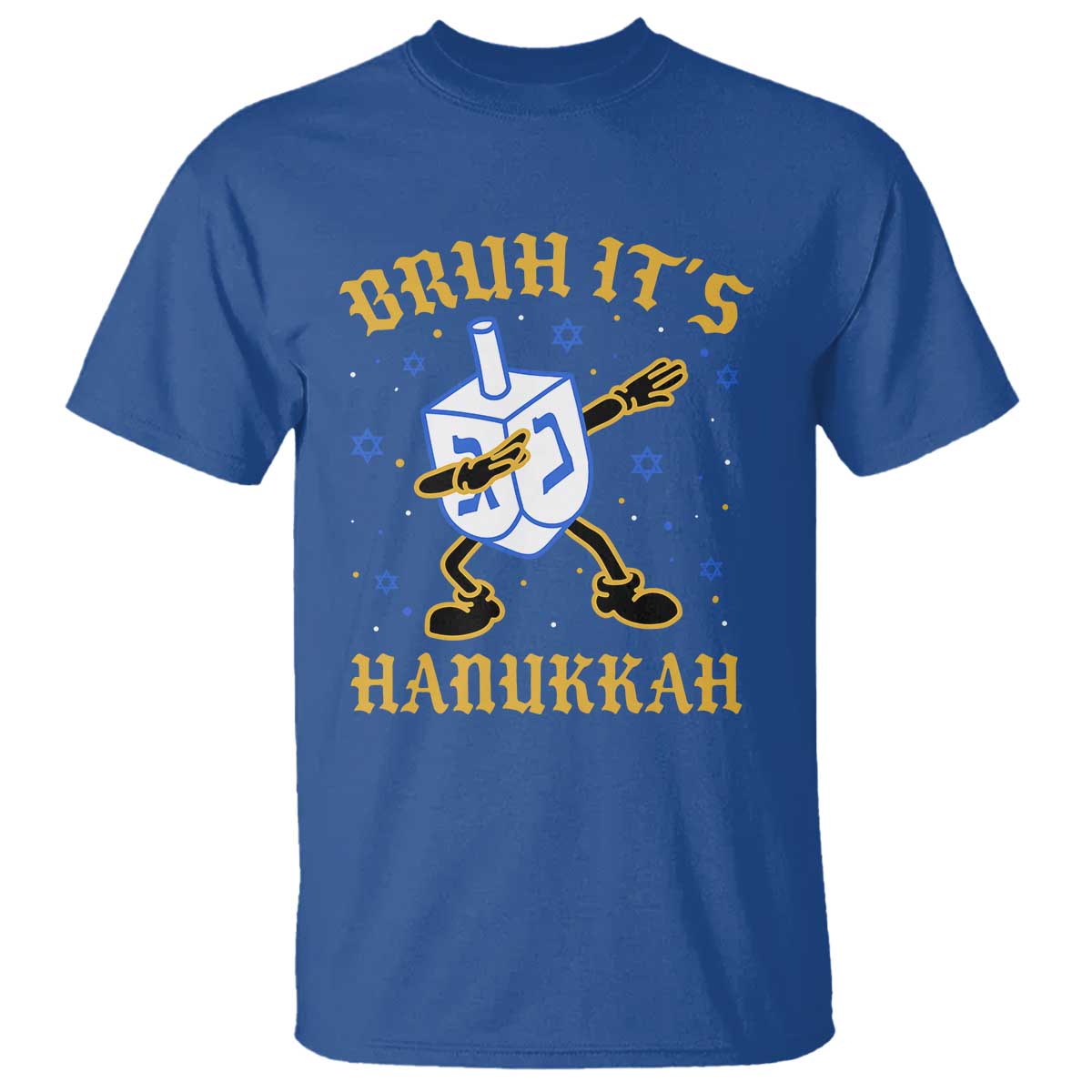 Bruh Hanukkah T Shirt Funny Dabbing Dreidel Love Jewish Chanukah Jew Gift TS10 Royal Blue Print Your Wear
